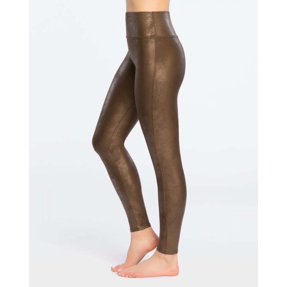 Spanx Faux Leather Leggings in Color Bronze Metal - Picture 2 of 6